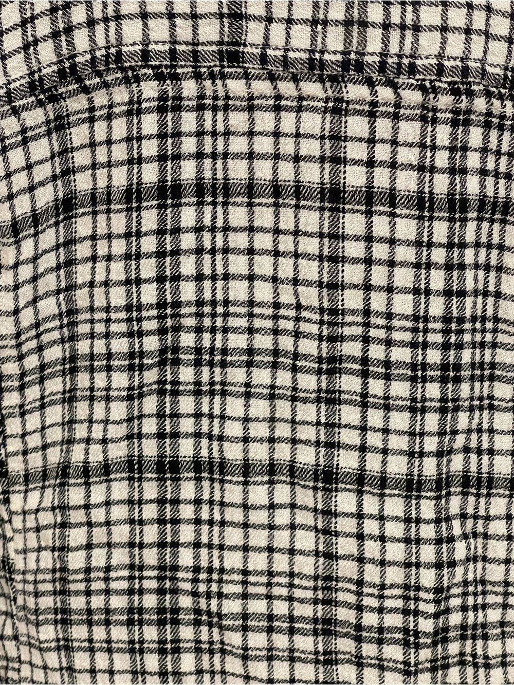 Pilcro Plaid Ruched Button-Front Women's Top - Black & White - Picture 2 of 11